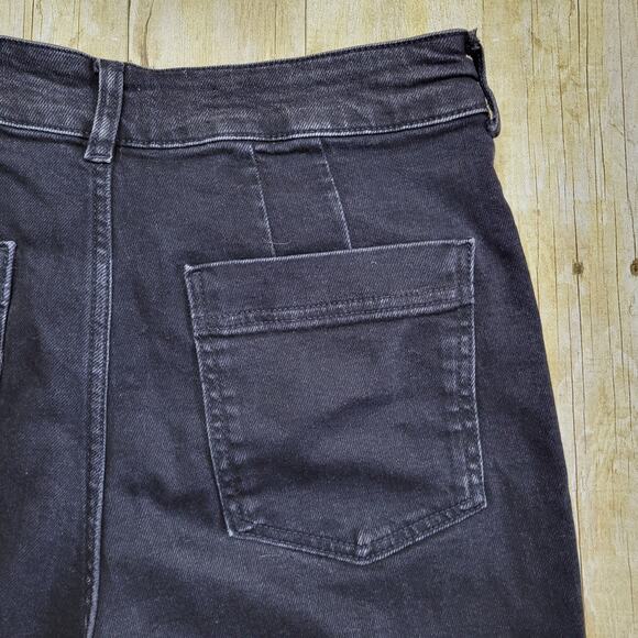 PILCRO The Skipper High Rise Cropped Wide Leg Black Wash Size 30 - Picture 6 of 14